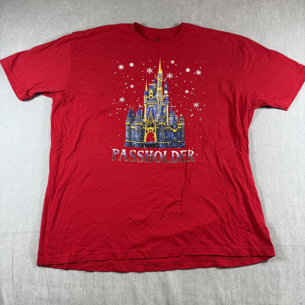 Cinderella Castle Christmas Walt Disney World Passholder T-Shirt 3XL